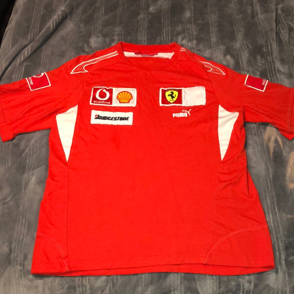 Large Red Puma Ferrari Scuderia Shortsleeve with Brand Patches